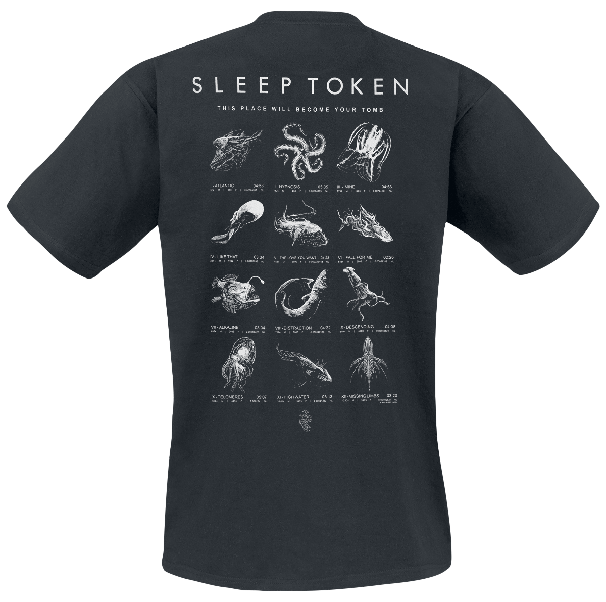 Sleep Token Depth Chart T-Shirt black - Image 3