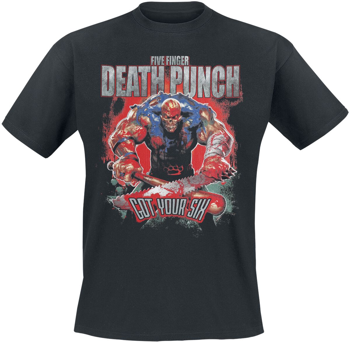 Five Finger Death Punch Got your six T-Shirt black - Image 2