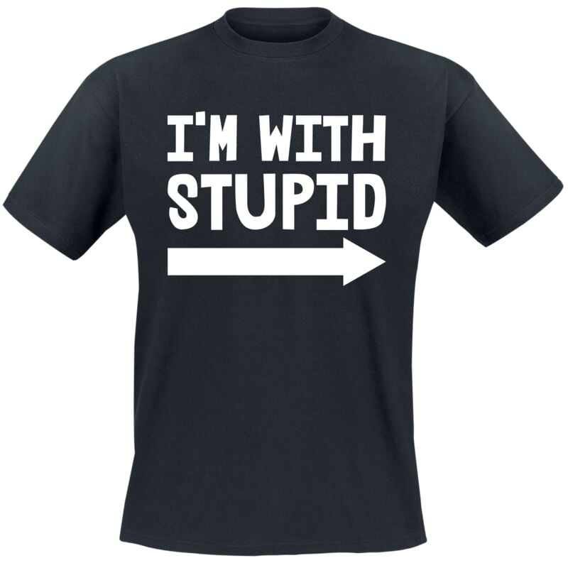 Fun Shirt I'm With Stupid T-Shirt black - Image 2