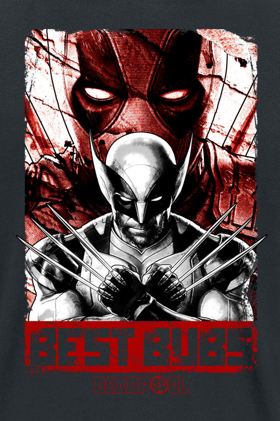 Deadpool Deadpool And Wolverine - Best Bubs T-Shirt black - Image 3