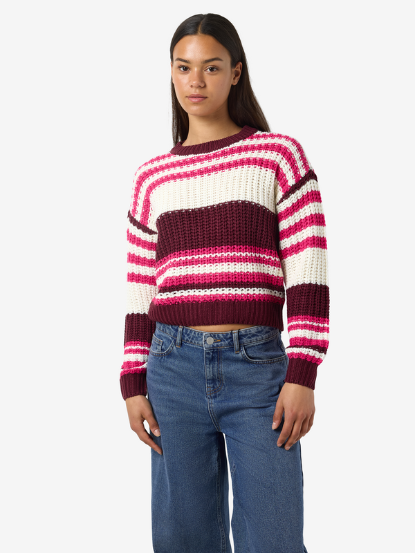Noisy May NMCHARLIE L/S O-NECK STRIPE KNIT NOOS Knit jumper multicolour - Image 3