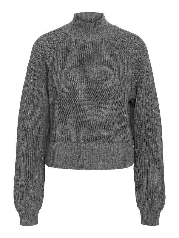 Noisy May NMDARA L/S HIGH NECK KNIT FWD NOOS Knit jumper grey - Image 2
