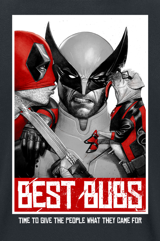 Deadpool Deadpool And Wolverine - Best Bubs Threesome T-Shirt black - Image 3