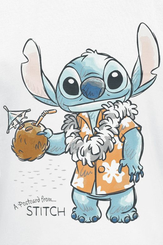 Lilo & Stitch Postcard from Stitch T-Shirt white - Image 3