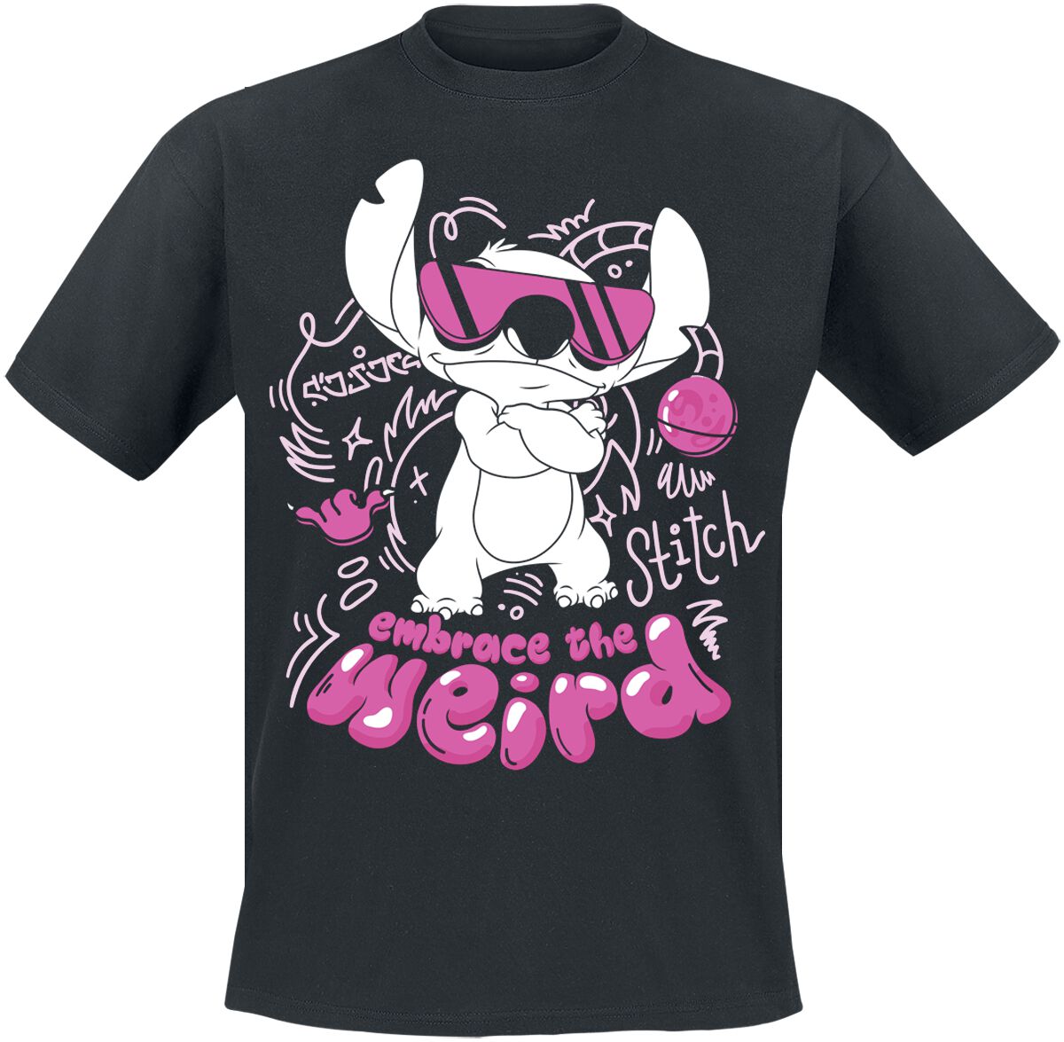 Lilo & Stitch Embrace The Weird T-Shirt black - Image 2