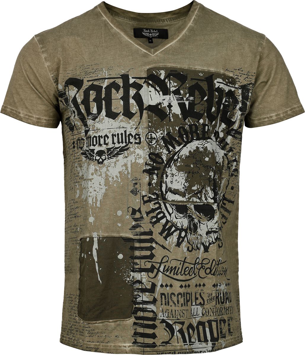 Rock Rebel by EMP Skulls & Details T-Shirt olive - Image 2
