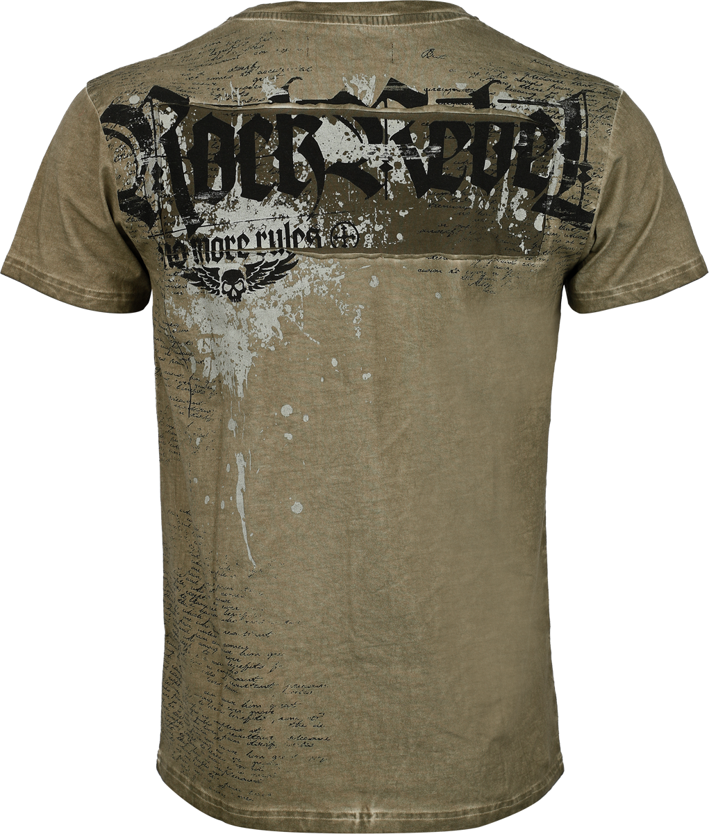 Rock Rebel by EMP Skulls & Details T-Shirt olive - Image 3