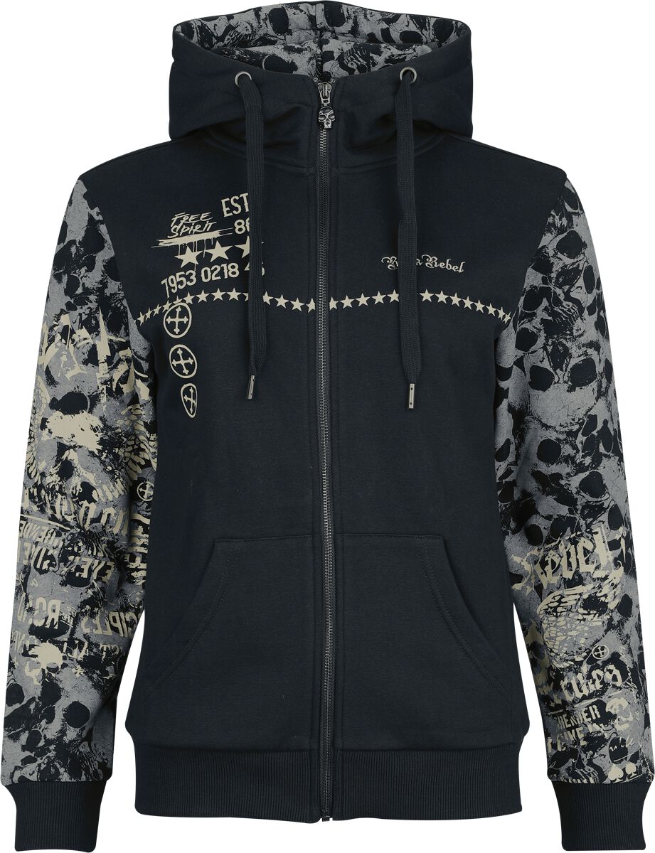 Rock Rebel by EMP Skulls & Details Hoodie Jacket black - Image 2