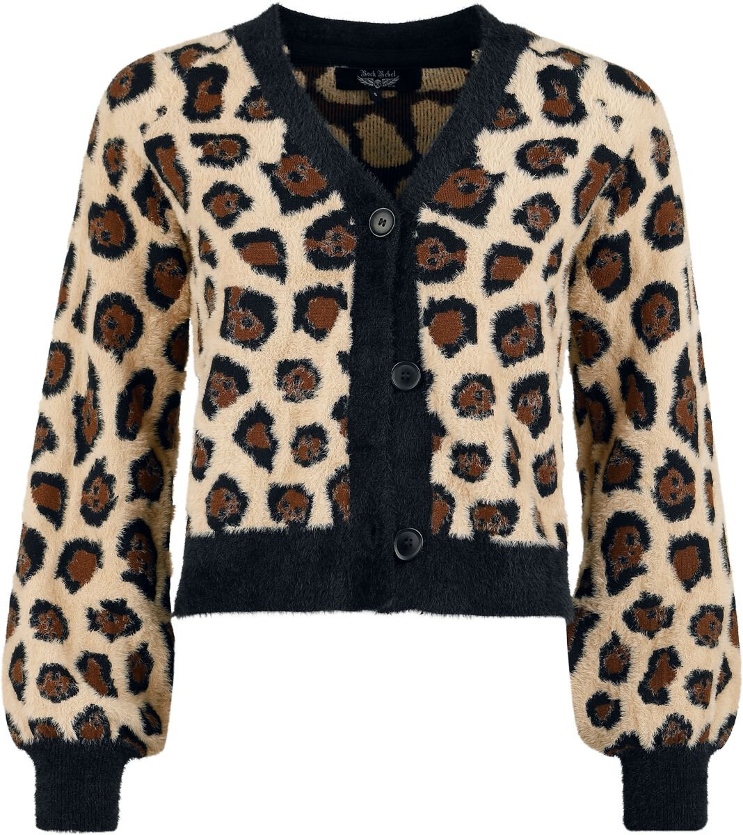 Rock Rebel by EMP Leopard Print Cardigan black brown - Image 2