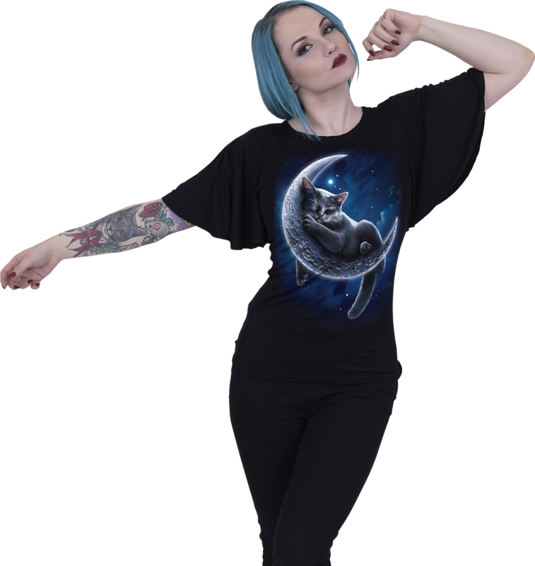 Spiral Velvet Moon T-Shirt black - Image 3