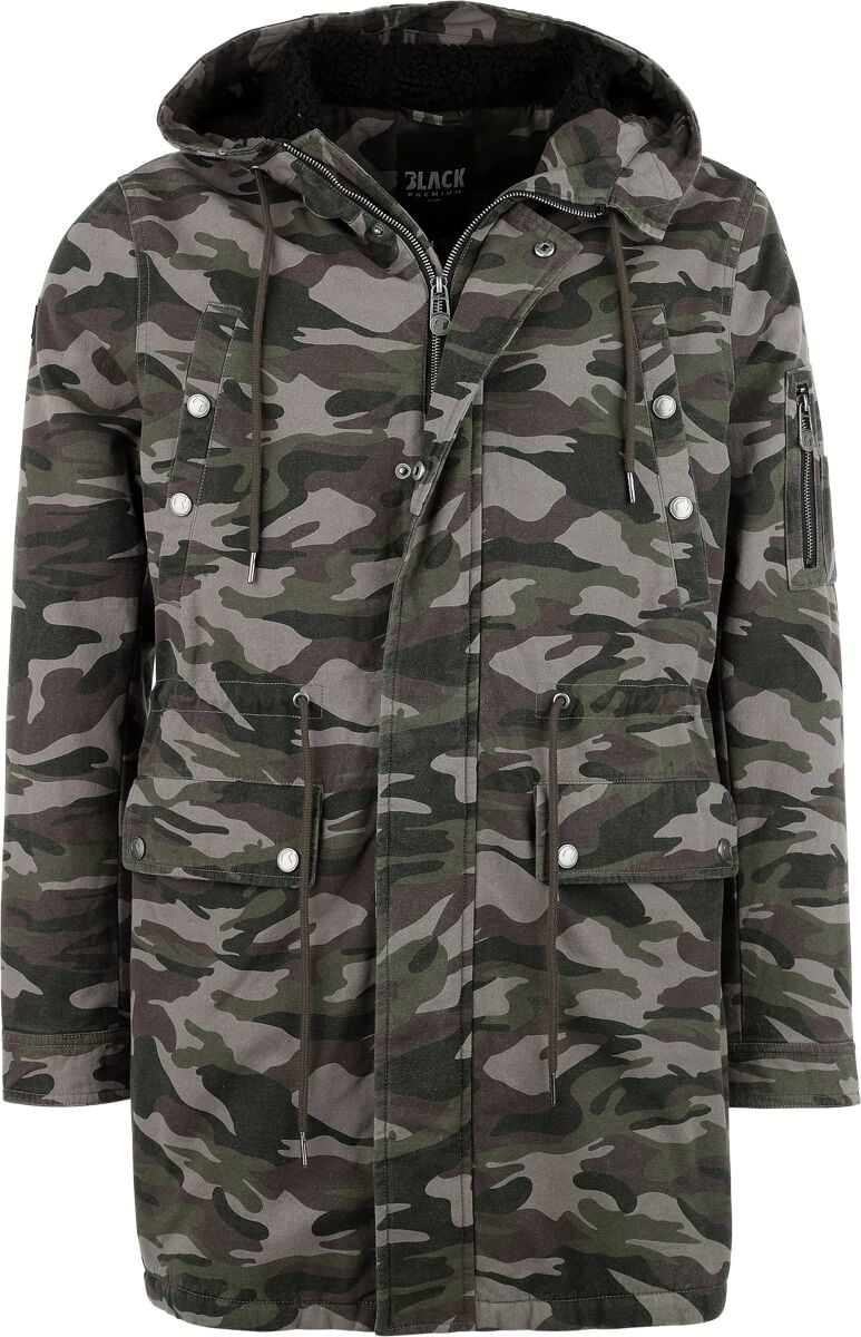 Black Premium by EMP Camouflage Parka with Teddy Lining Winter Jacket black - Image 2