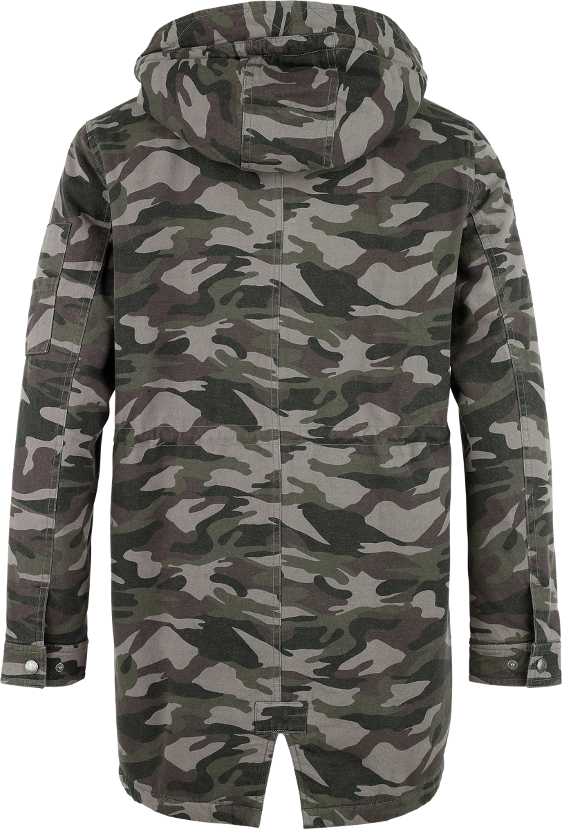 Black Premium by EMP Camouflage Parka with Teddy Lining Winter Jacket black - Image 3