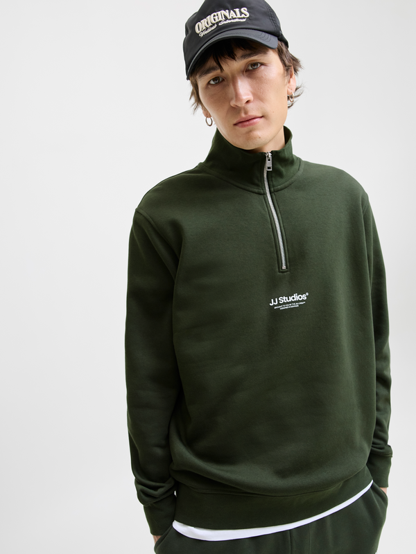 Jack & Jones JJESOHO SWEAT QUARTER ZIP HN NOOS Sweatshirt green - Image 3
