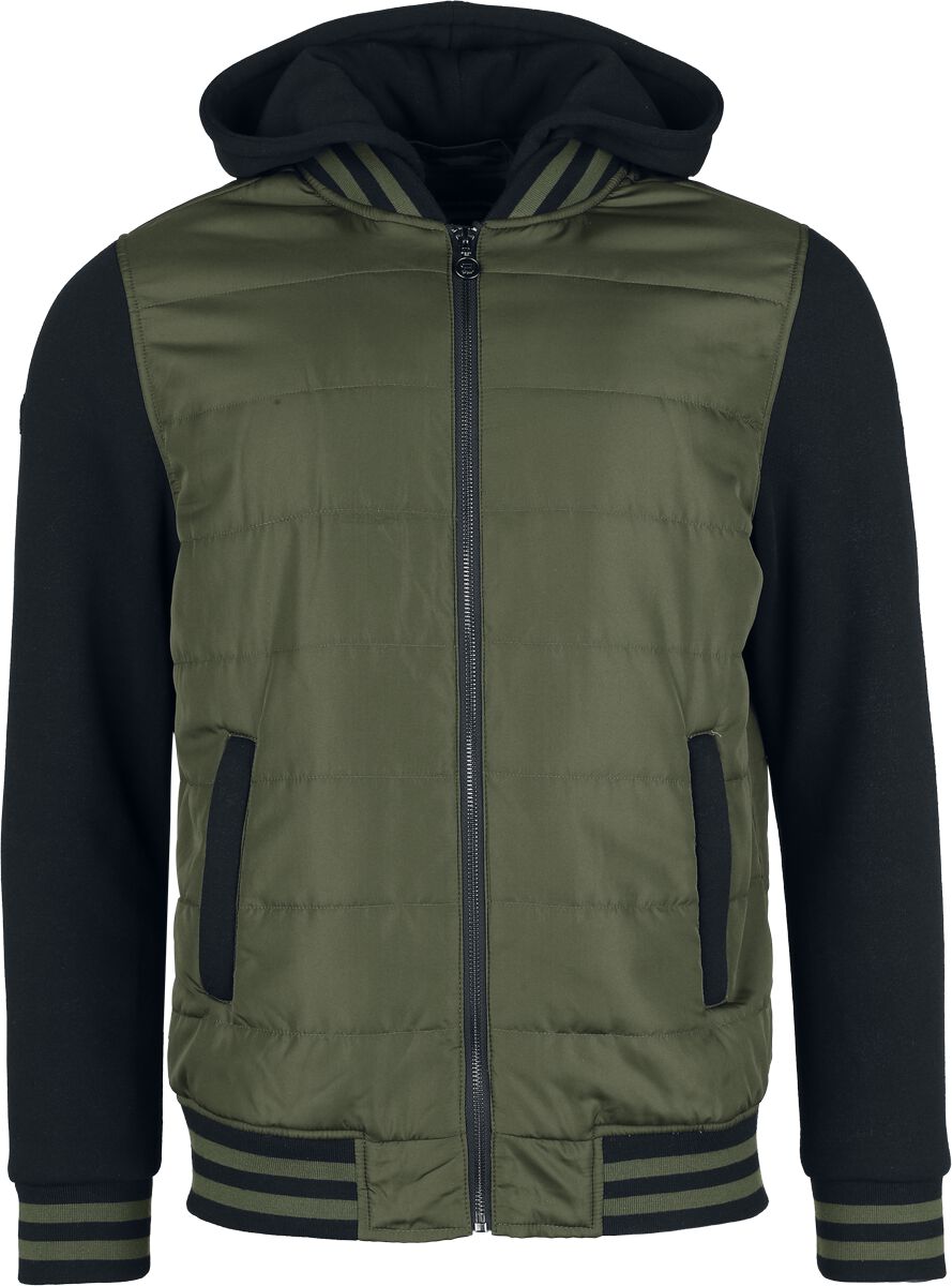 RED by EMP Two-tone jacket in olive/black Varsity Jacket olive black - Image 2