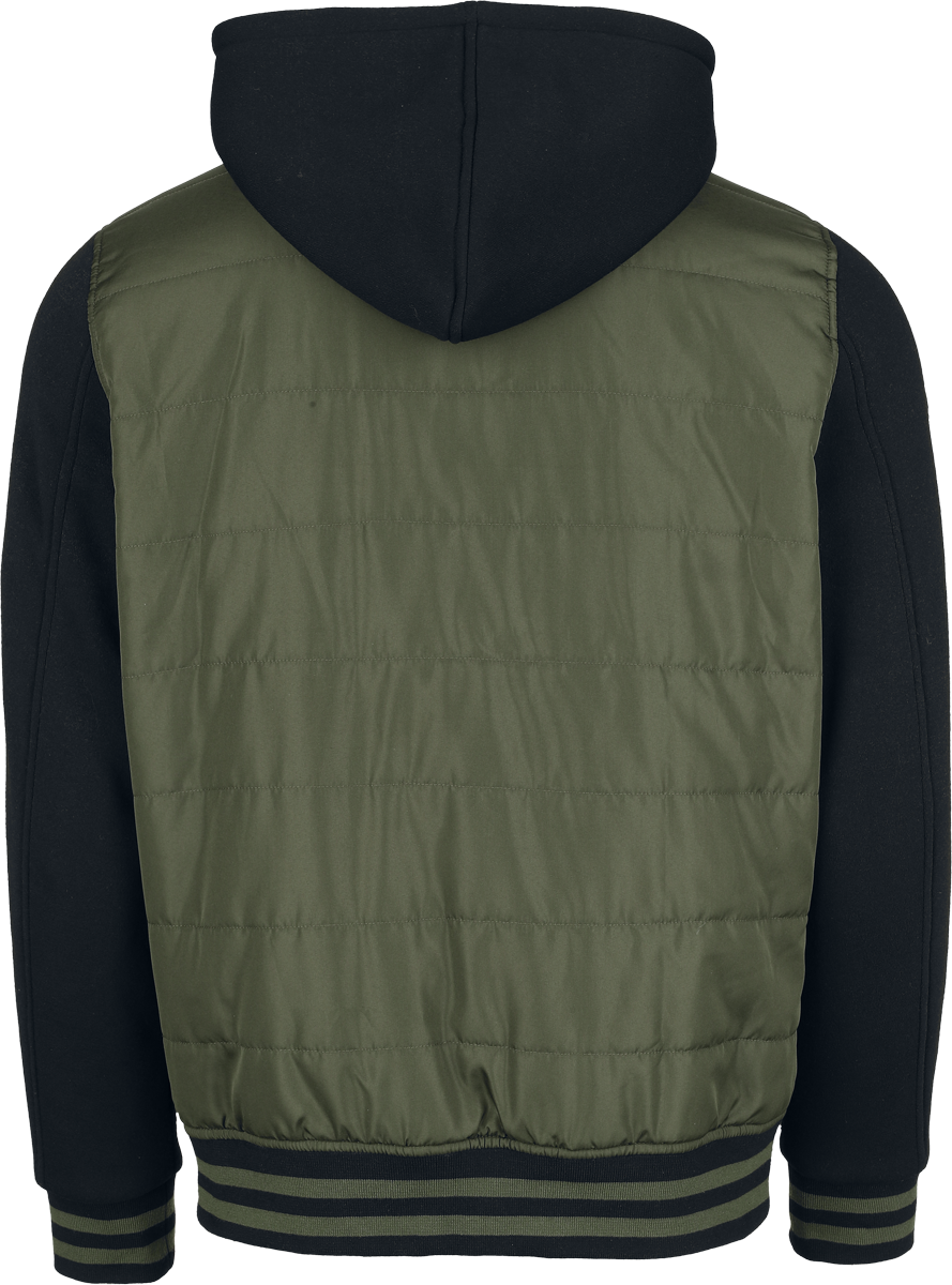 RED by EMP Two-tone jacket in olive/black Varsity Jacket olive black - Image 3