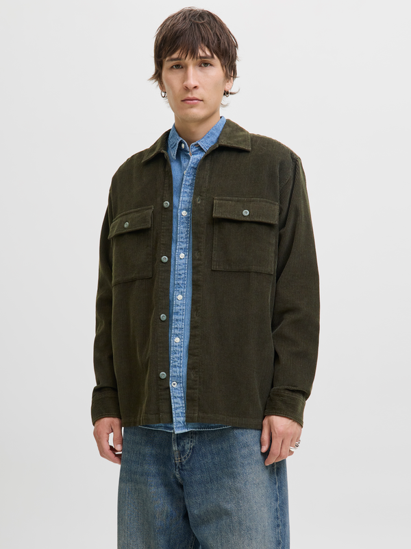 Jack & Jones JJEPERFECT CORDUROY OVERSHIRT LS SN Longsleeve green - Image 3