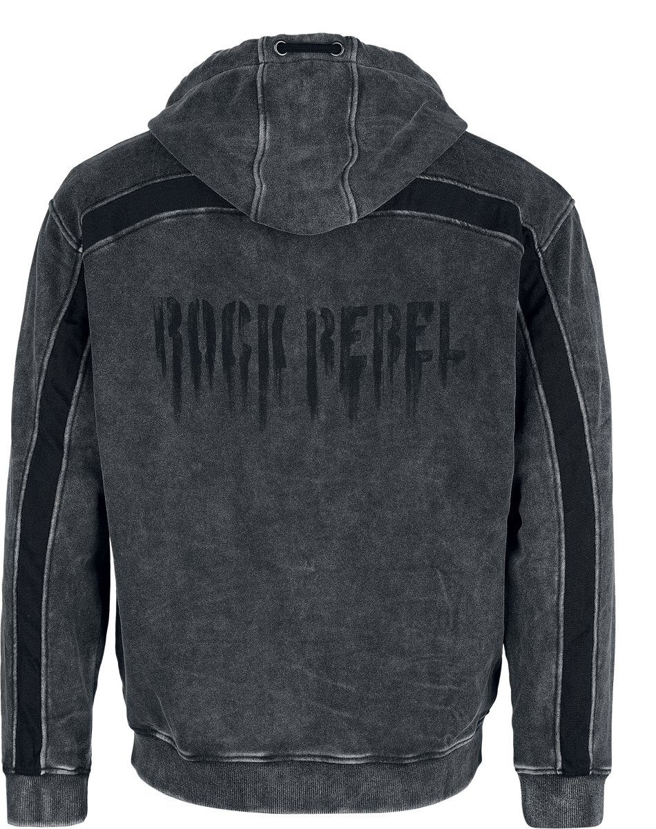 Rock Rebel by EMP Incognito Rebel Hoodie Jacket grey - Image 3