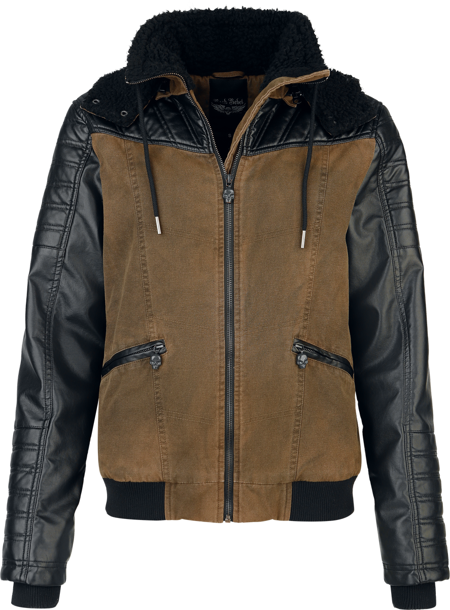 Rock Rebel by EMP Relax Mid-Season Jackets black olive - Image 3