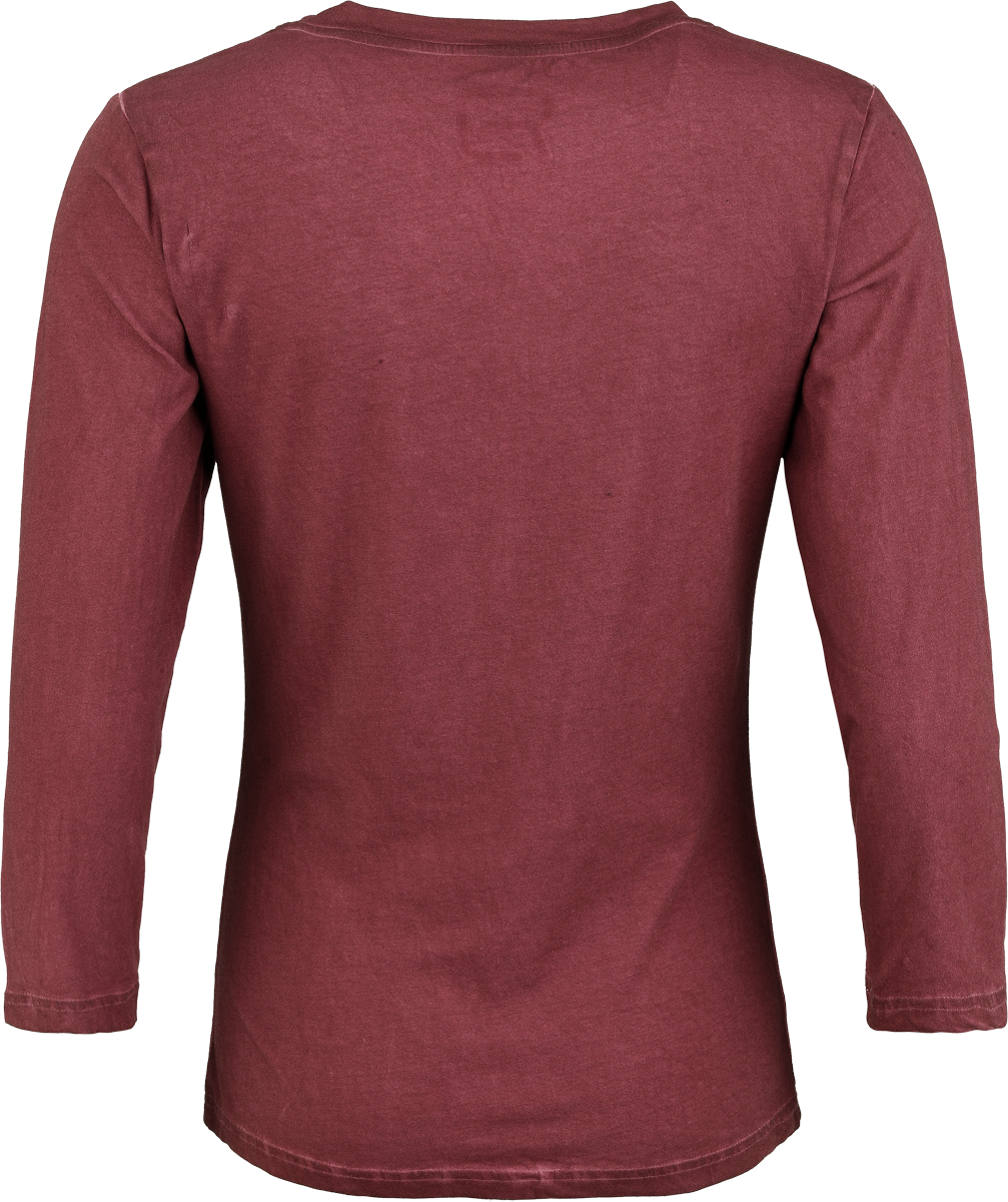 RED by EMP Basic 3/4 sleeve Top Long-sleeve Shirt burgundy - Image 3