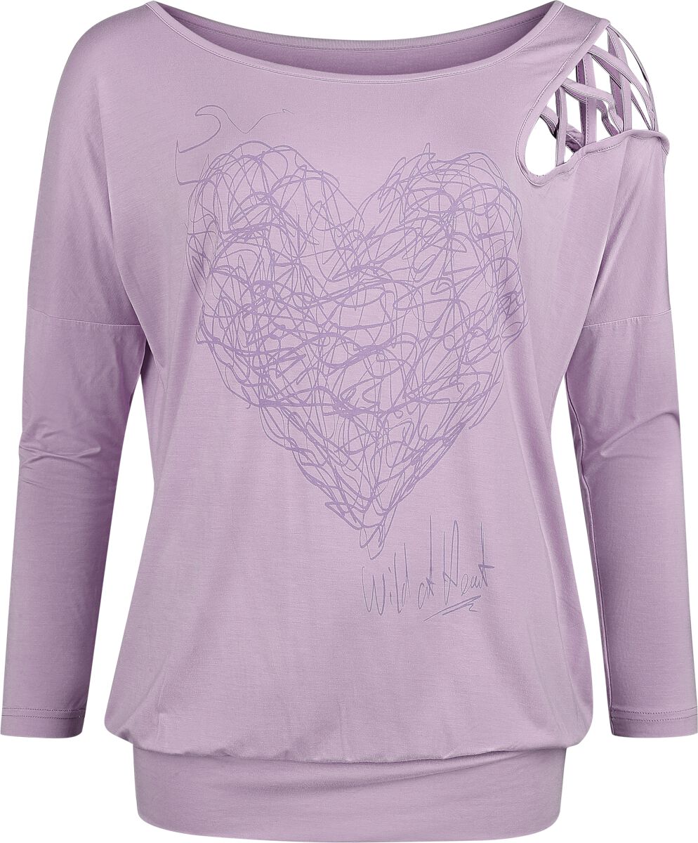 Full Volume by EMP Modern Art Heart Long-sleeve Shirt lilac - Image 2