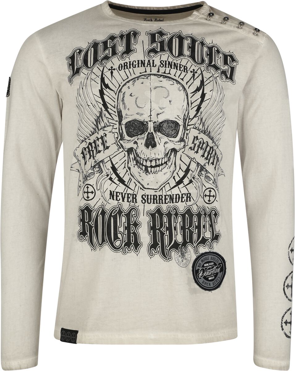 Rock Rebel by EMP Skulls & Details Long-sleeve Shirt grey - Image 2