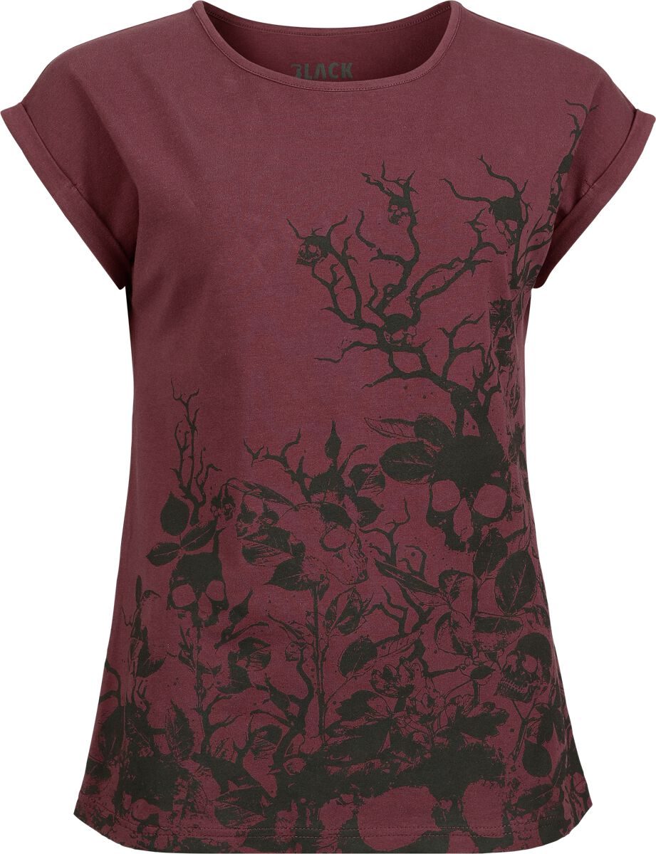 Black Premium by EMP Skull & Roses T-Shirt burgundy - Image 2