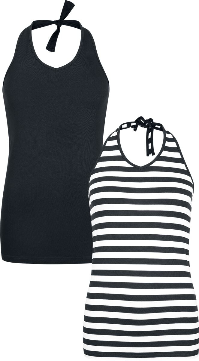 RED by EMP Double-Pack Halterneck Tops Top black white - Image 2