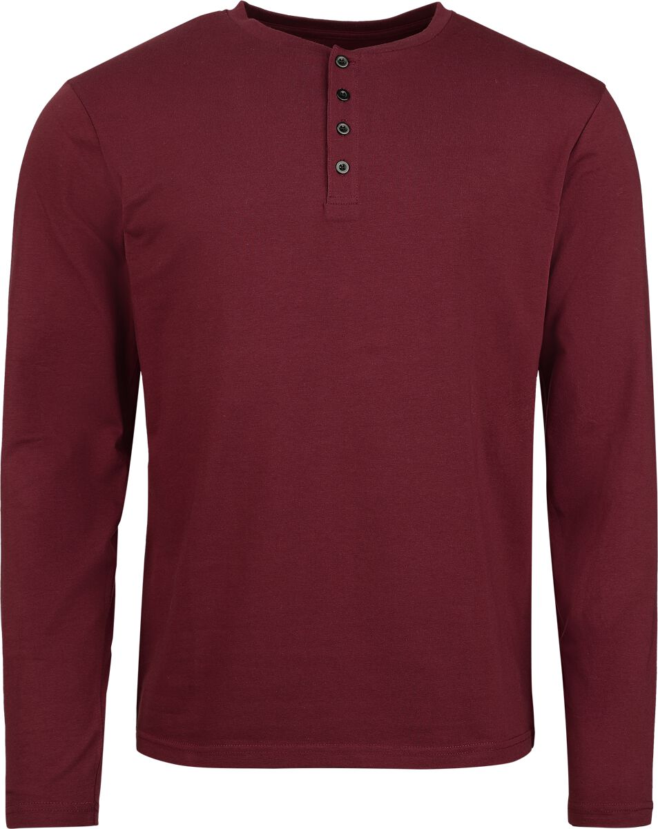 RED by EMP Long-sleeved Shirt with button placket Long-sleeve Shirt burgundy - Image 2