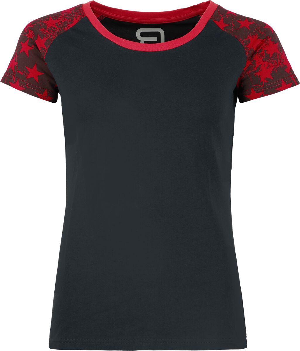 RED by EMP T-shirt with raglan sleeves and stars print T-Shirt black red - Image 2