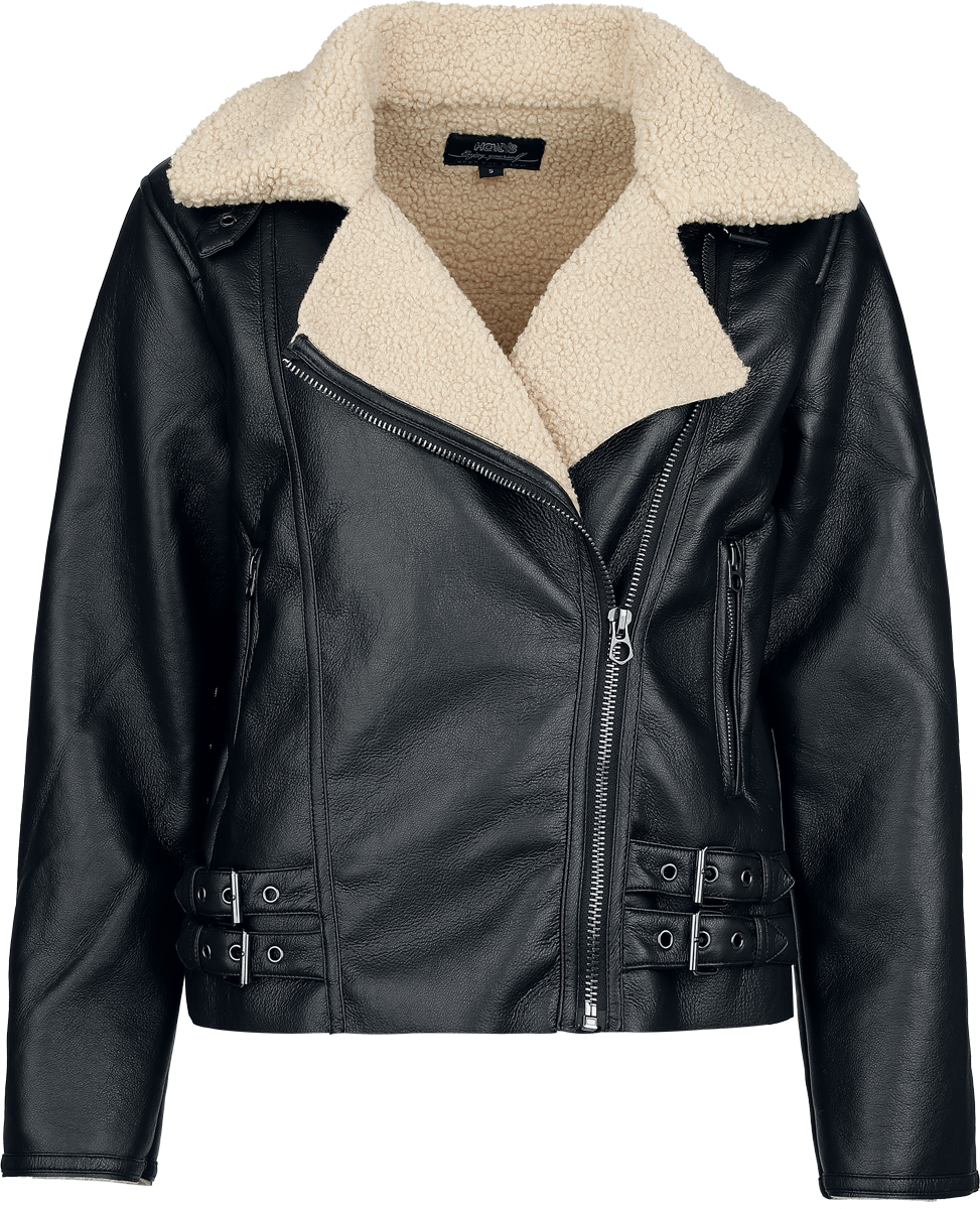 Hailys LS PU JK RA44MONDA Imitation Leather Jacket black - Image 3