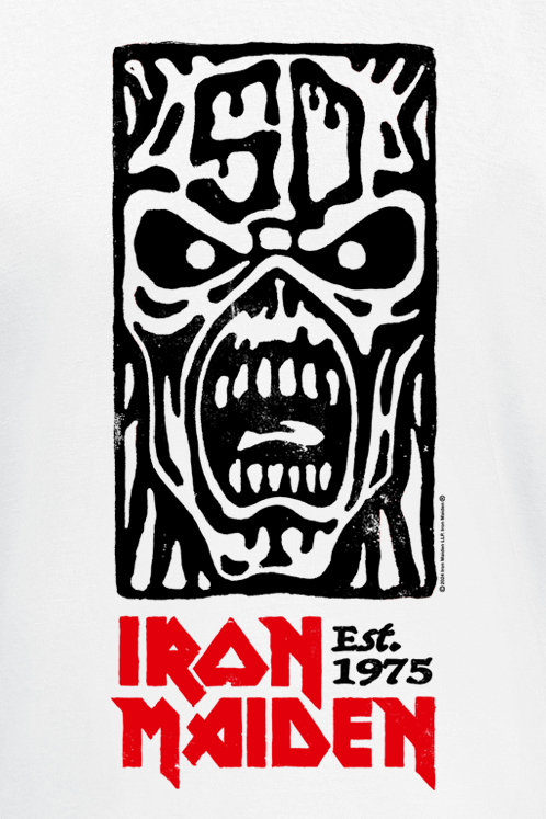 Iron Maiden Stamp Logo 3 T-Shirt white - Image 3
