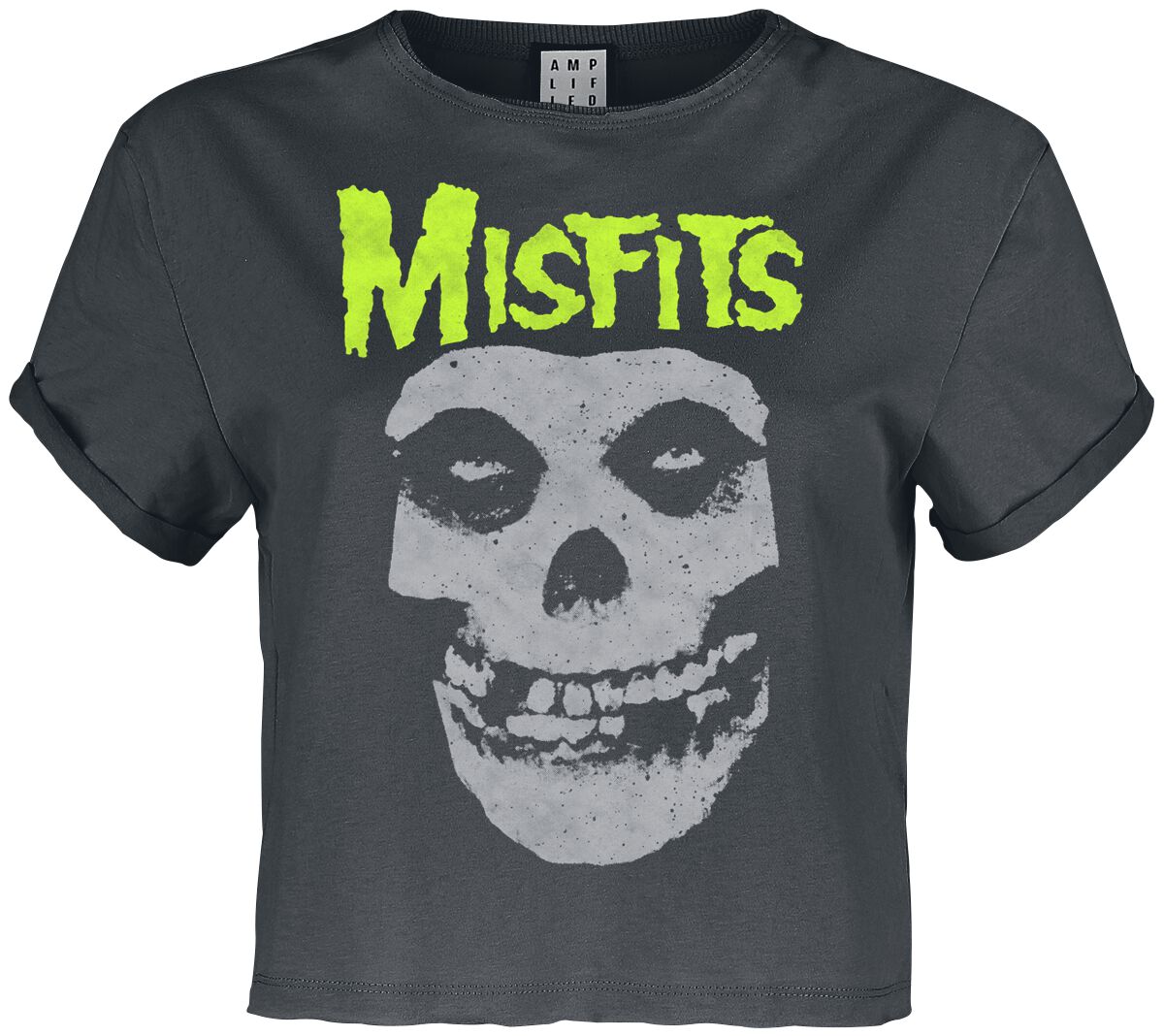 Misfits Amplified Collection - Neon Skull T-Shirt charcoal - Image 2