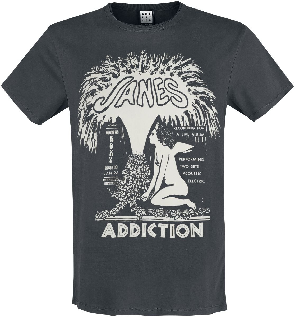 Janes Addiction Amplified Collection - Angel Fountain T-Shirt charcoal - Image 2