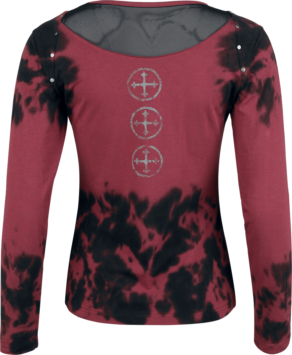 Rock Rebel by EMP Skulls & Details Long-sleeve Shirt red black - Image 3