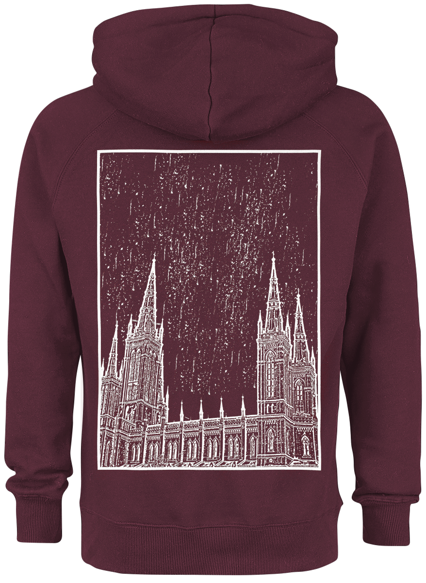 Knocked Loose Chruch Hoodie burgundy - Image 3