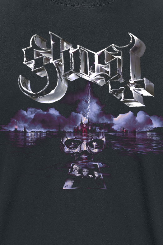 Ghost Portrait Wide Logo T-Shirt black - Image 3