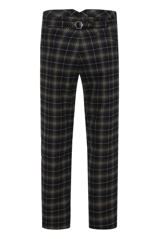 Chet Rock Chuck Swing Trousers Green Tartan Chino black green - Image 3
