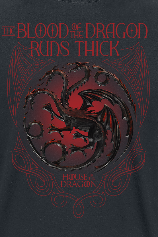 Game of Thrones House of the Dragon - The Blood of the Dragon runs thick T-Shirt black - Image 3