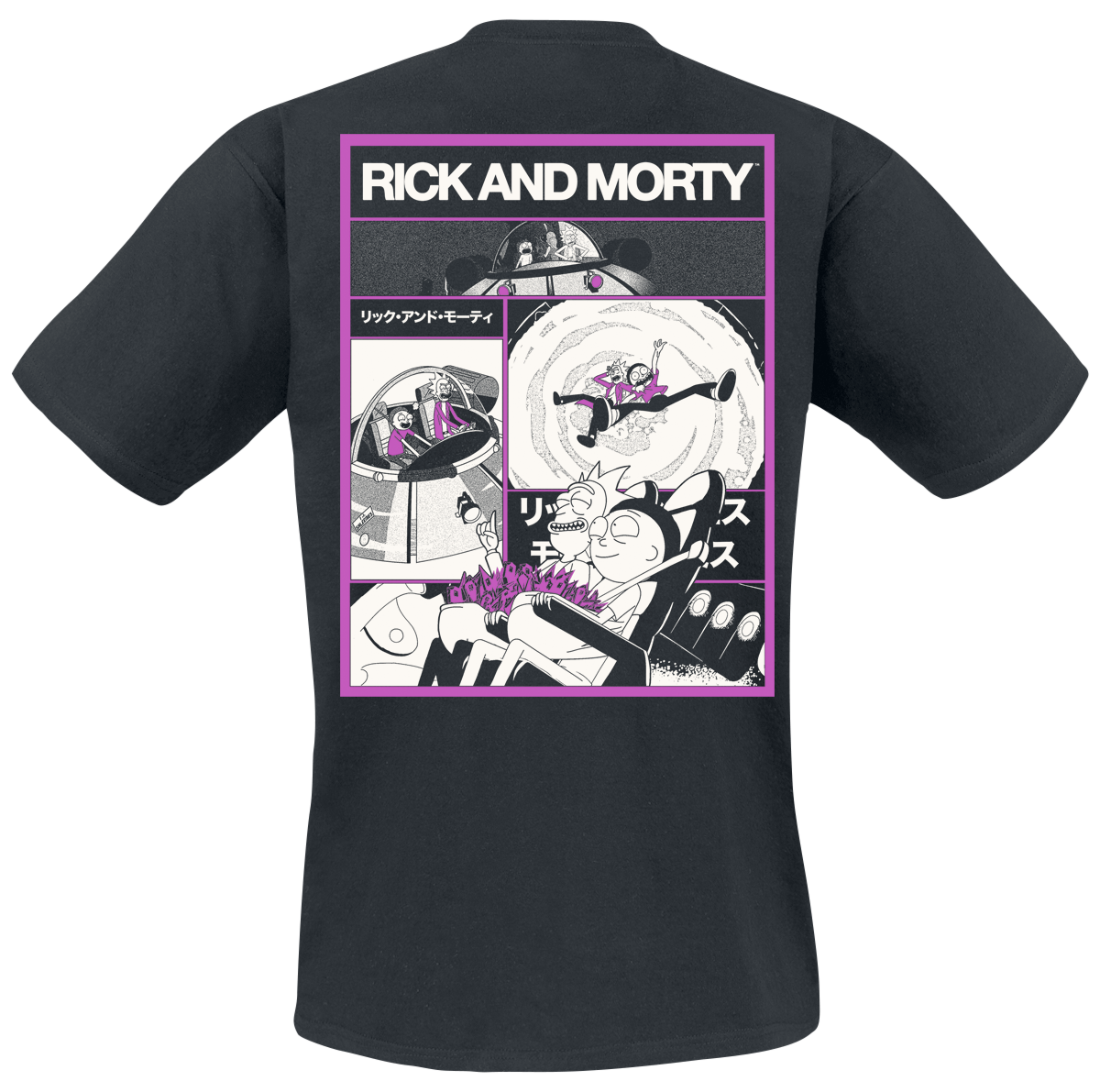 Rick And Morty Ready 2 Ride T-Shirt black - Image 3
