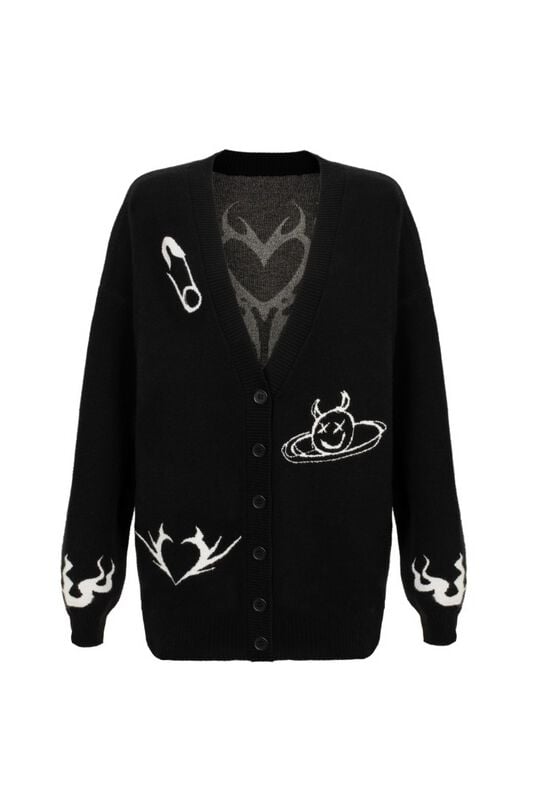 Hell Bunny Mercy Cardigan Cardigan black white - Image 2