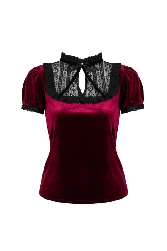 Hell Bunny Mourning Top T-Shirt red black - Image 2