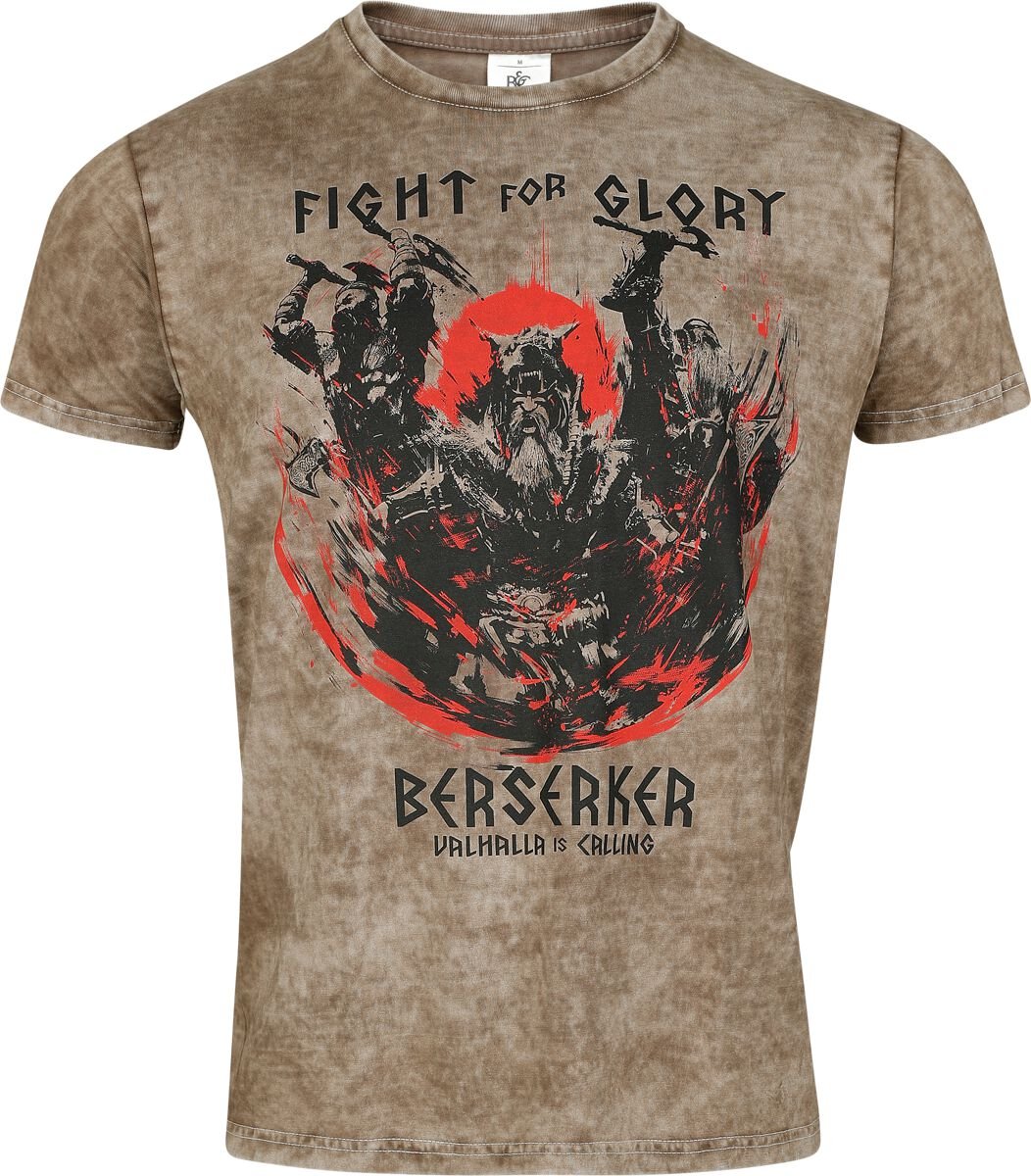 Valhalla is calling - No Fight No Glory - Nordic Warrior Fight For Glory T-Shirt brown - Image 2