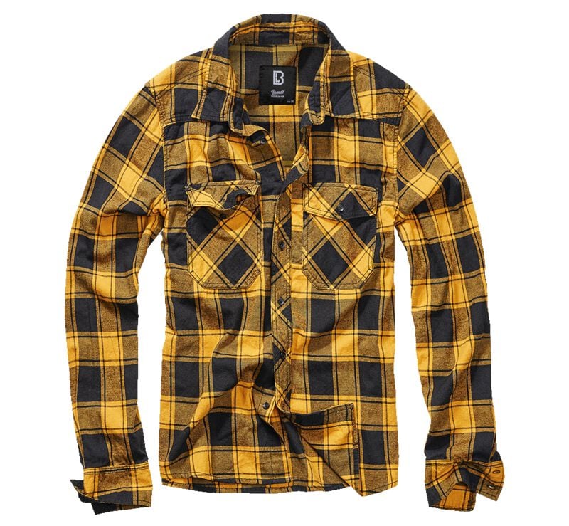 Brandit Checkshirt Longsleeve black yellow - Image 2