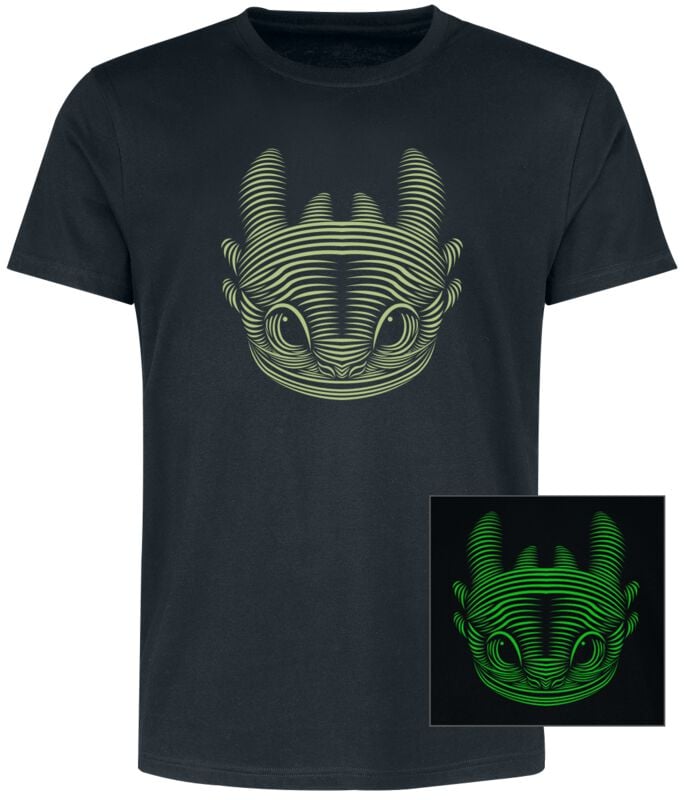 How to Train Your Dragon Toothless - Glow-in-the-Dark T-Shirt black - Image 2