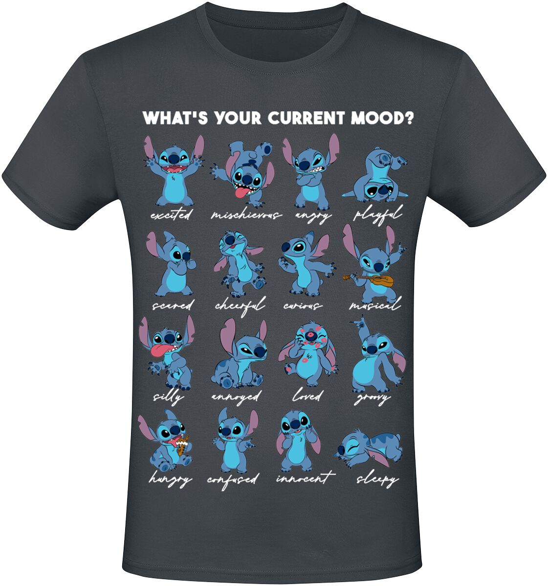 Lilo & Stitch What's your current mood? T-Shirt grey - Image 2