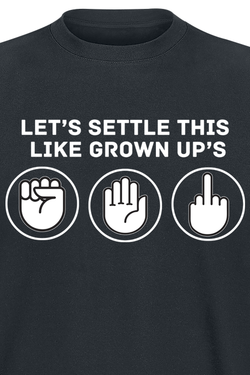 Slogans Let's settle this like Grown-Ups T-Shirt black - Image 3