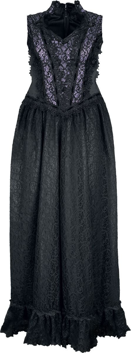 Sinister Gothic Long Gothic Dress Maxi Dress black lilac - Image 2