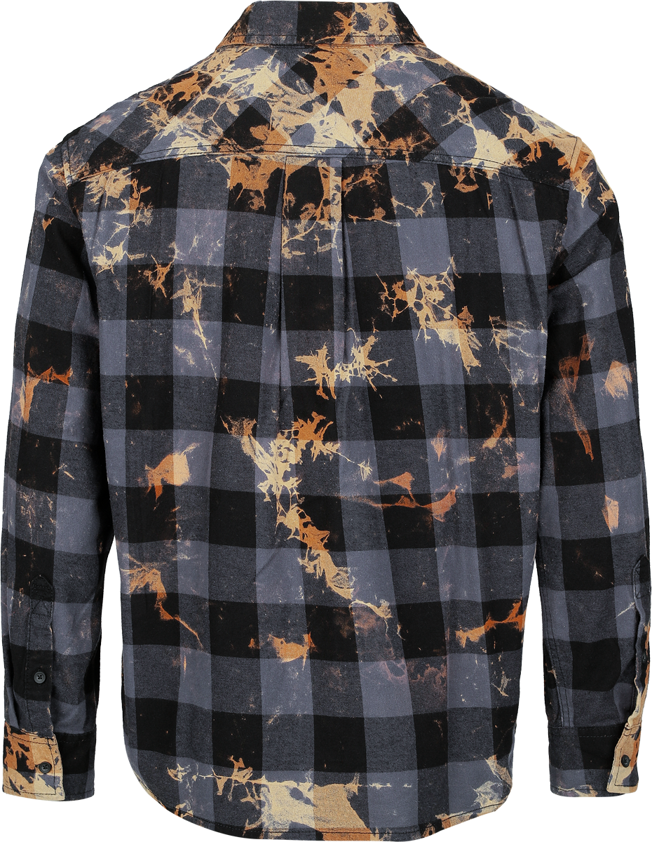 Rock Rebel by EMP Bleach it out Flanel Shirt blue black - Image 3