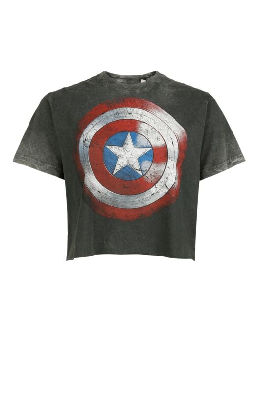 Captain America Vintage Shield T-Shirt grey - Image 2