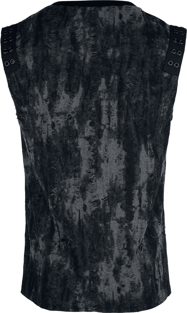 Punk Rave Goth Daily Vest Tanktop black grey - Image 3